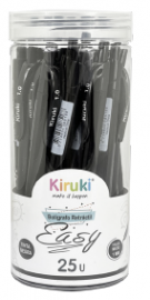 BOLIGRAFO KIRUKI RETRACTIL EASY 1 MM X 25 NEGRO 110004