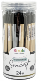 BOLIGRAFO KIRUKI RETRACTIL SMART 1 MM X 24 NEGRO 110008