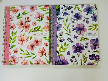 CUADERNO 16 X 21 C/ESPIRAL 80 HS LOBELIA T/D RAYADO ROZINI