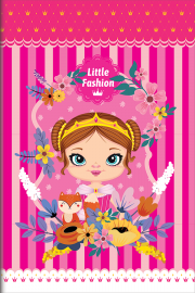 CUADERNO 14 X 21 24 HS LITTLE FASHION T/F RAYADO ROZINI