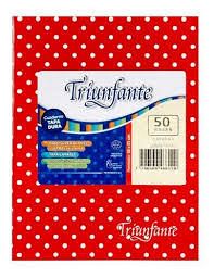 CUADERNO T/D 50 HS TRIUNFANTE ROJO LUNARES RAYADO-465123